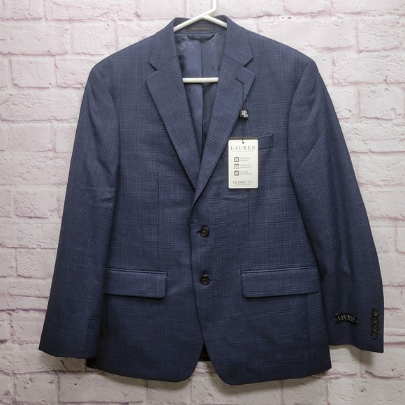 NEW Lauren Ralph‎ Lauren Plaid Ultraflex Blazer Mens 39S Preppy Stretch Classic